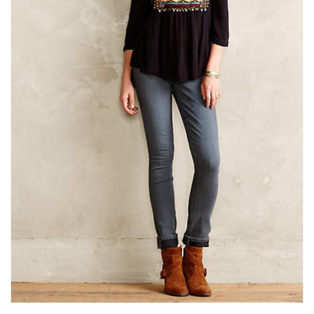 Anthropologie "Level 99 Liza Skinny Jeans in Railroad Stripe" size 30